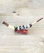 Limited Edition Grey Lynx Fur Bone Blow Pipe